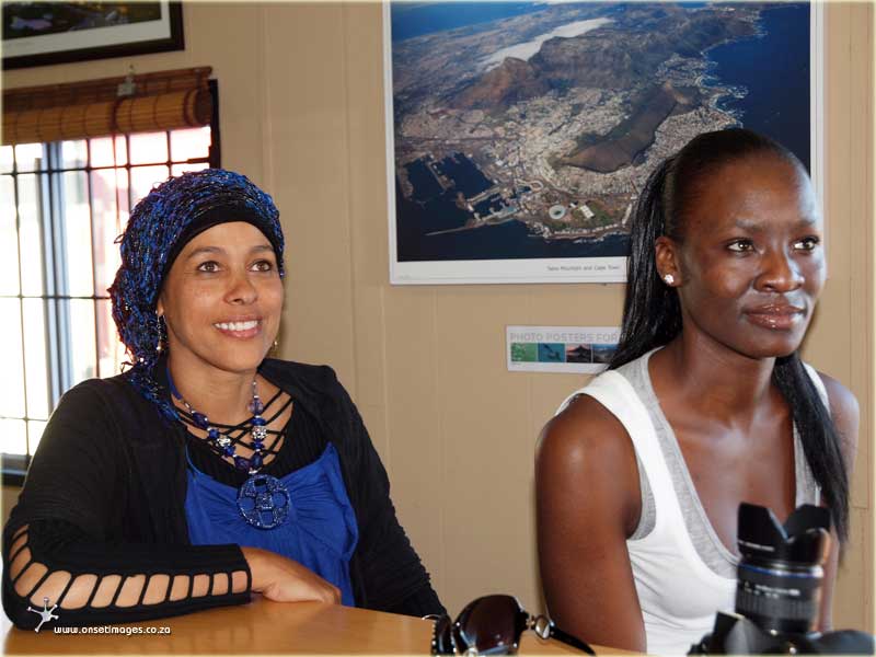 Aqeelah and Masutane during their final briefing before Take-Off