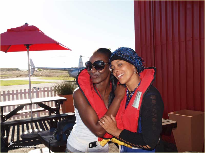 Aqeelah and Masutane seem to be relaxed after an enjoyable ride above Cape Town up to Camps Bay