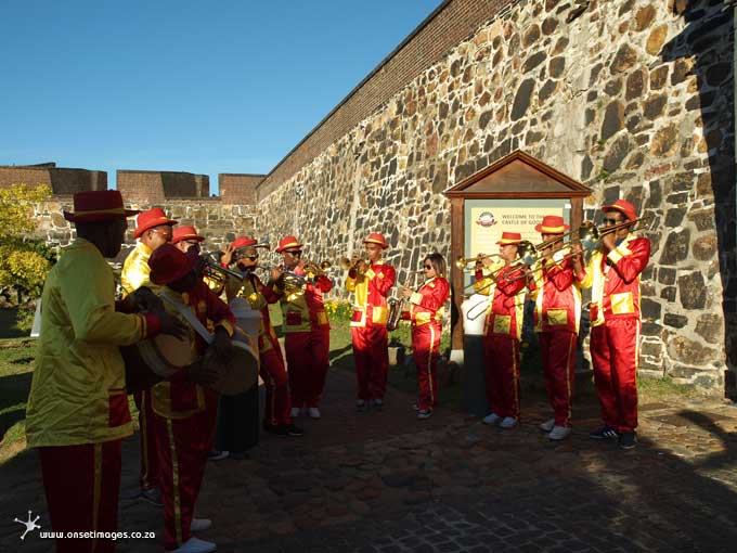 Welcoming of guests at the Gate by Cape Minstrels singing traditional slave songs