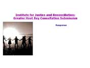 Institute for Justice and Reconciliation: Greater Hout Bay Consultation Submission
