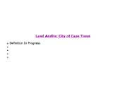 Land Audits: City of Cape Town