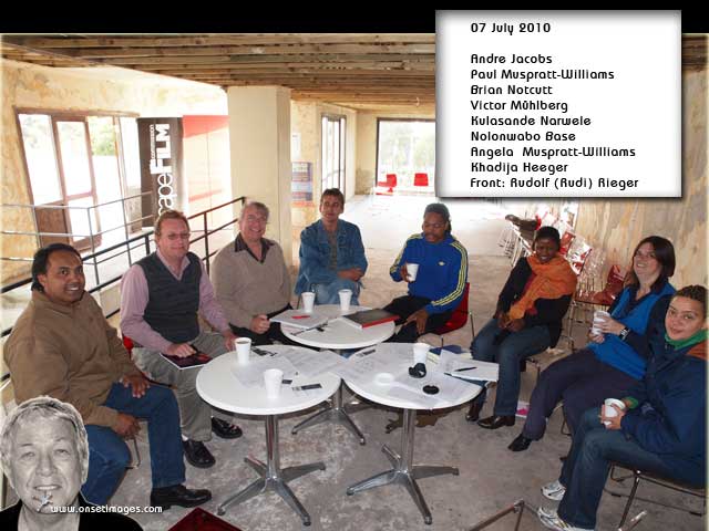 Andre Jacobs, Paul Muspratt-Williams, Brian Notcutt, Victor Muehlberg, Khulumasande Narwele, Nolonwabo Base, Angela Muspratt-Williams, Khadija Heeger, Rudolf (Rudi) Rieger